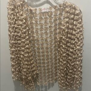 Free People Metallic Floral Crochet shawl. Very glamorous for the holidays. One